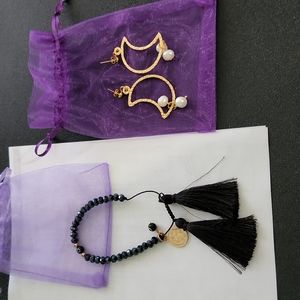 bracelet and earrings